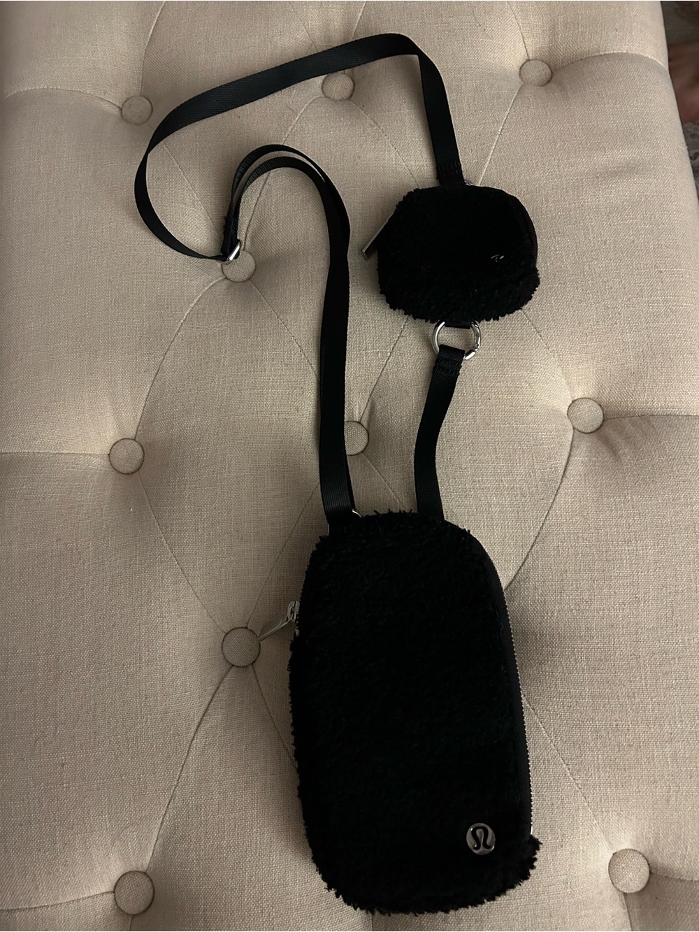 lululemon athletica Black Sherpa Crossbody with Mini Coin Pod